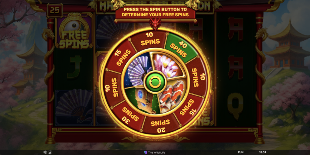 Double Symbol Wheel showing Free Spins values and featured symbols